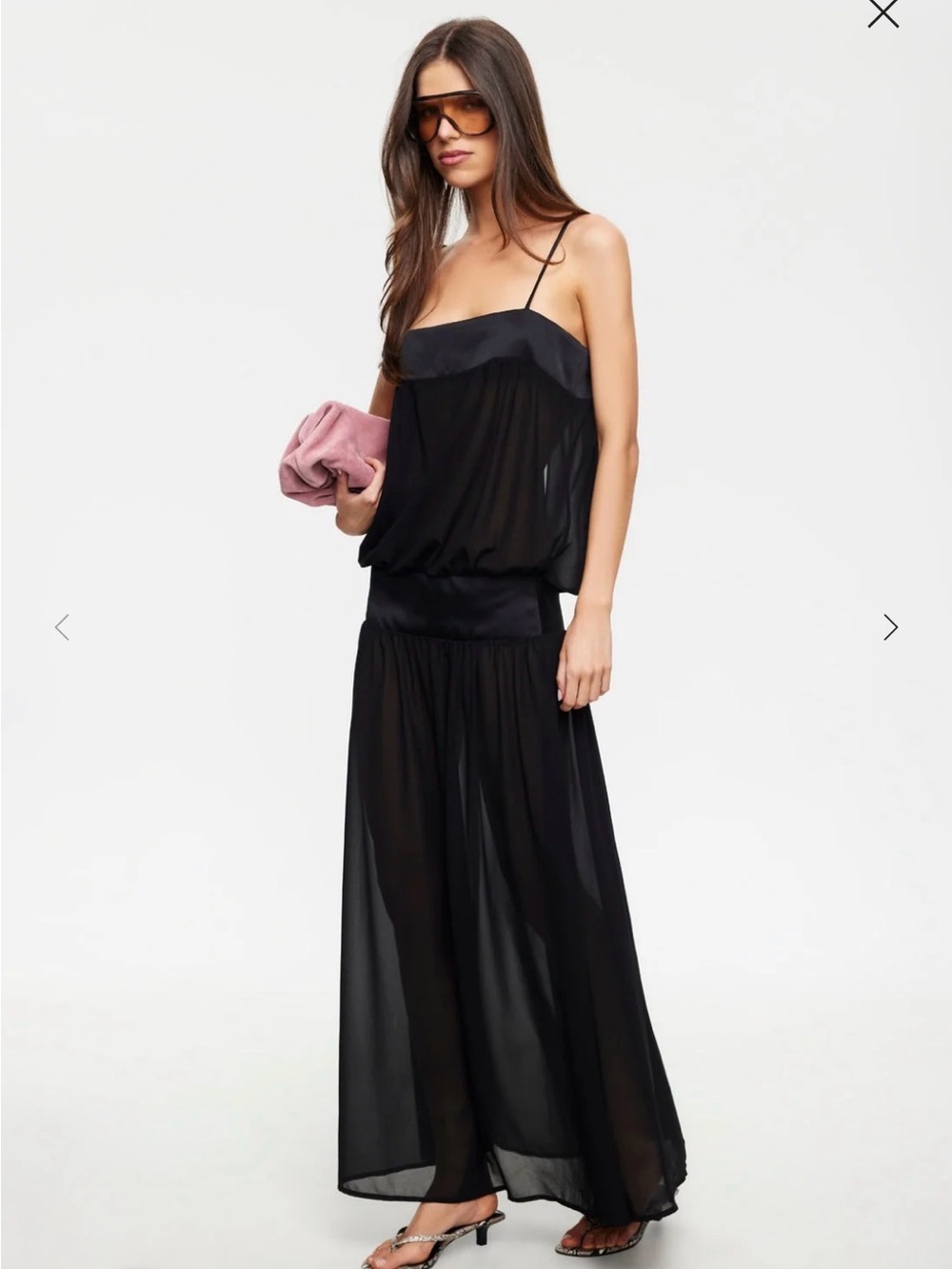 Lioness GRACIA MAXI DRESS Black Sheer Maxi dress - XS
